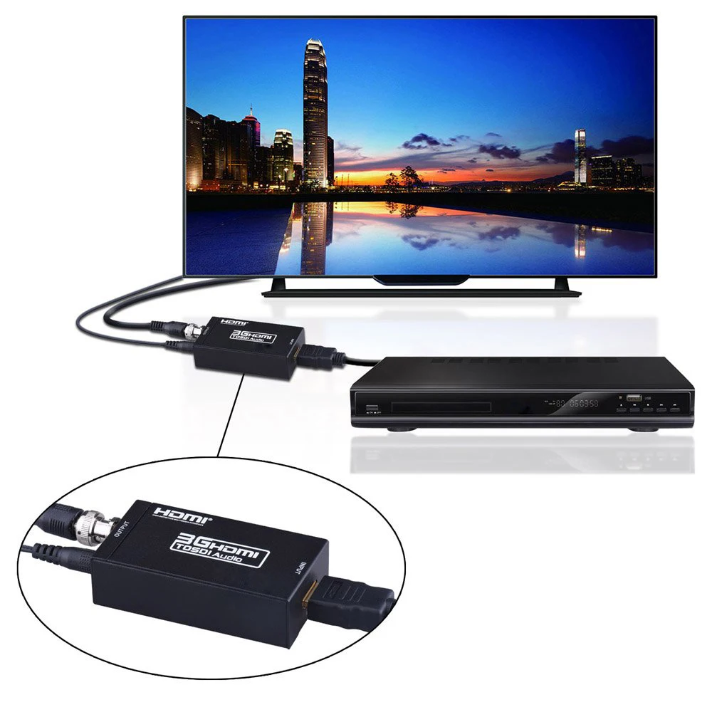 1080P HDMI в SDI конвертер мини 3G SD-SDI HD-SDI 3G-SDI адаптер сигнала с аудио видео выходом для