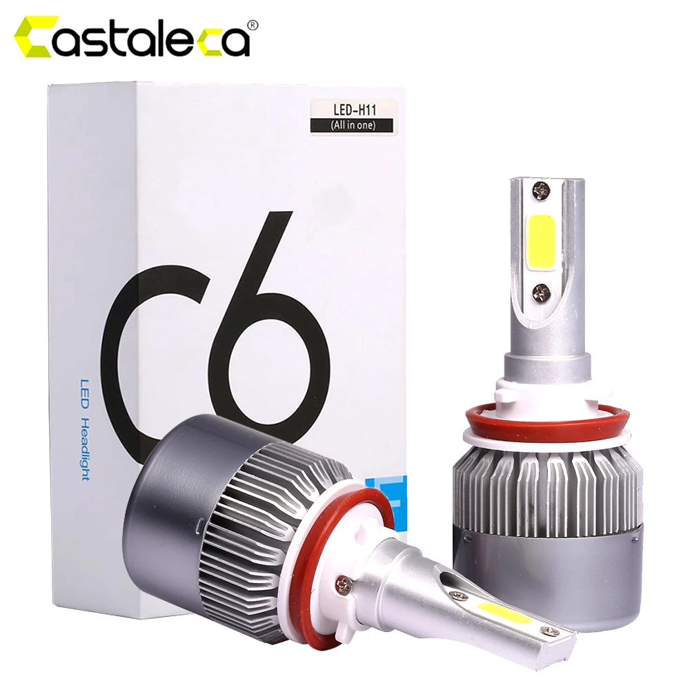 Автомобильные светодиодные фары Castaleca лампы H11 H4 H7 9003 HB2 H1 H3 H8 H9 880 9004 9005 H13 9006 12 В
