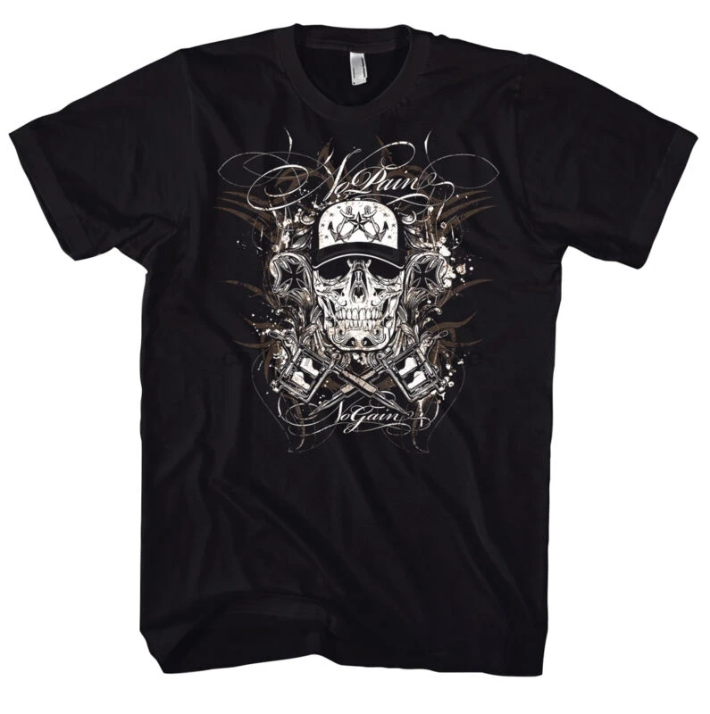 Футболка с татуировкой в стиле рок без боли|Мужские футболки| |