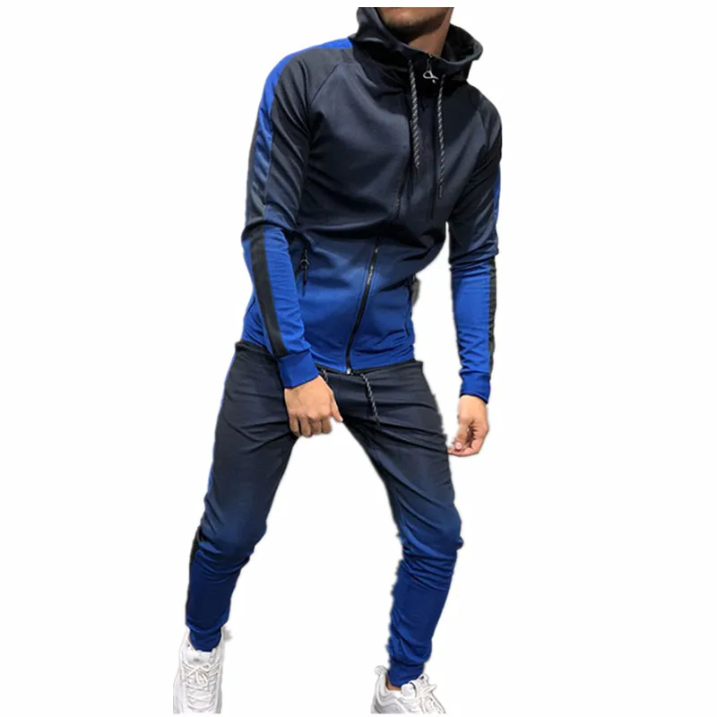 

New Sportswear Set Men 's Ajax Tracksuit Zipper Series 3d Digital Gradient Color Man Jogging Sports Suit Two - Piece