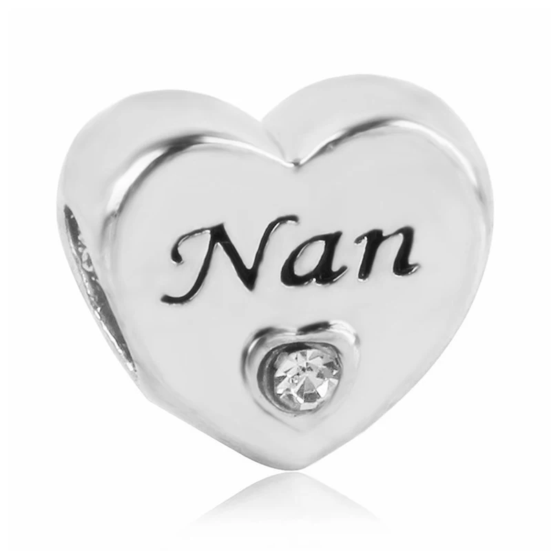 Nan Nan Sister Grand Daughter Лучший Друг Микки Сердце Бусины Подходит Pandora браслет и браслет DIY для женщин Изготовление ювелирных изделий - Цвет: Nan