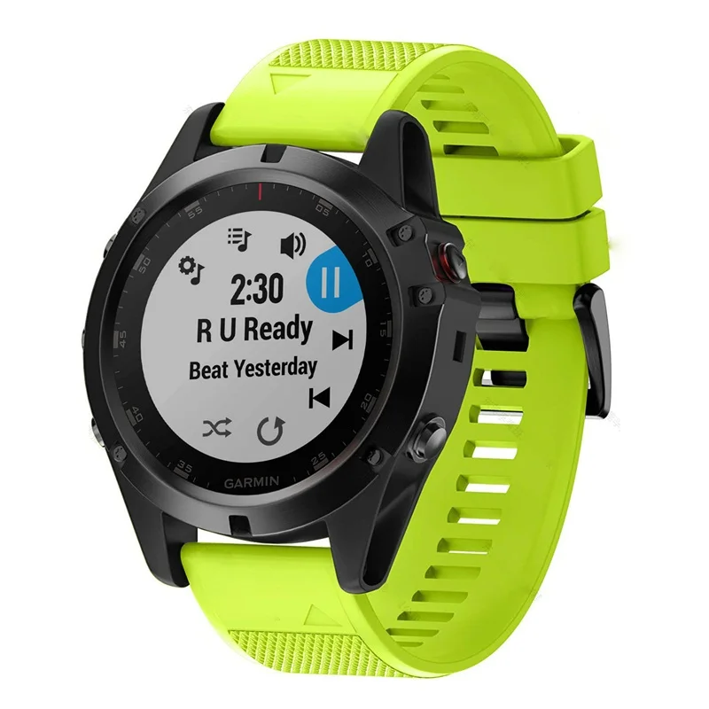 GREEN 26 мм 22 мм Смарт-часы ремешок для Garmin Fenix 5X5 Plus 3 3HR D2 S60 gps часы Quick Release силиконовый Easyfit браслет - Цвет: GREEN