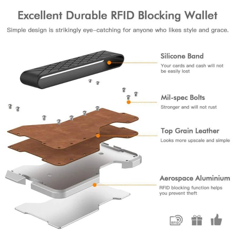 2020 алюминиевые держатели для кредитных карт мини кошелек из бычьей кожи Crazy horse с
