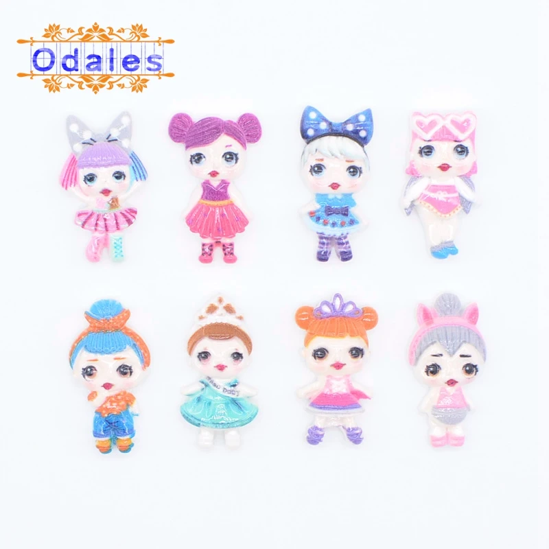 

30Pcs/lots 3D Cabochons Magic Baby Resin Craft Kawaii Colorful Planar Baby Girls Cool Doll Flatback Stone Appliques Accessories