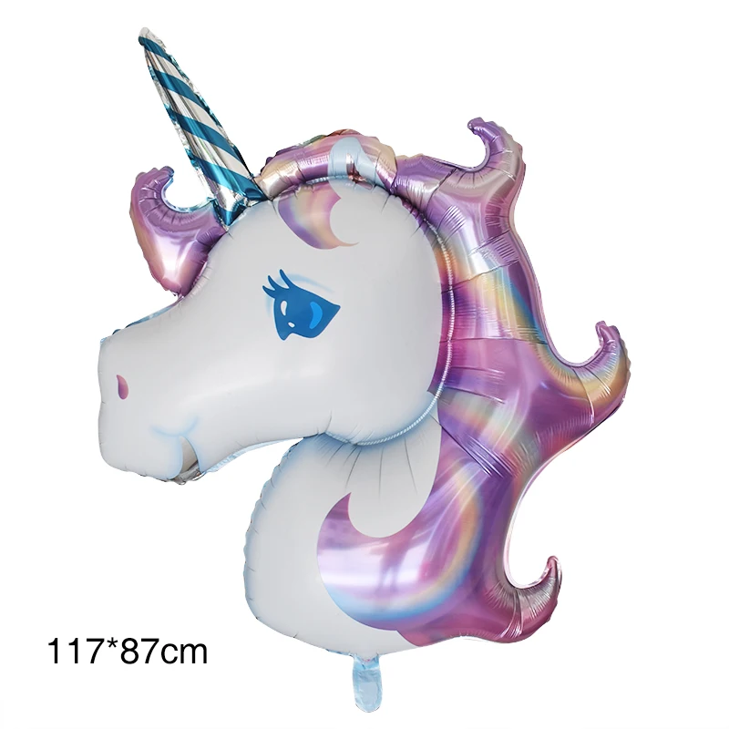 balloon 1pc 18 дюймов Алюминий пленка набор кистей с ручкой в форме единорога воздушный шар с гелием День рождения Baby Shower Единорог вечерние украшения поставки Алюминий воздушный шар - Цвет: balloon 1pc