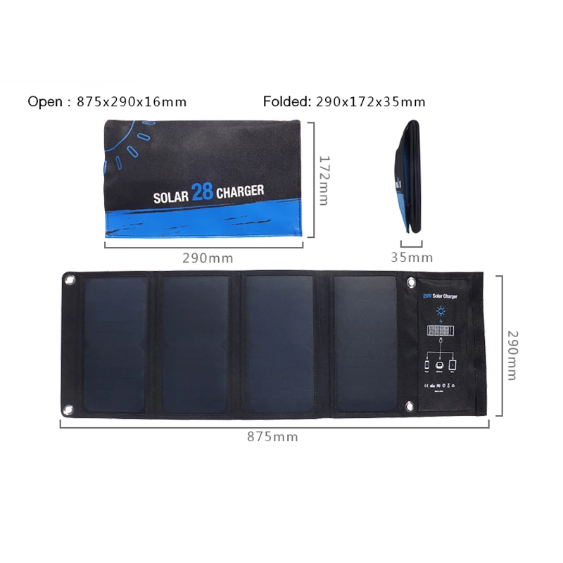 Cena Fovigor 28W ładowarka Solarna 3 Porty USB Składana Przenośna Solarna ładowarka Do Telefonu Z Panelem Słonecznym SunPower Do Smartfona Najtaniej Fovigor 28W ładowarka Solarna 3 Porty USB Składana Przenośna Solarna ładowarka Do Telefonu Z Panelem Słonecznym SunPower Do Smartfona