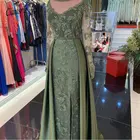 2020 арабские Роскошные кружевные платья для выпускного вечера, платья для матери жениха с прозрачным вырезом и бусинами и жемчугом, винтажные Формальные Вечерние платья
