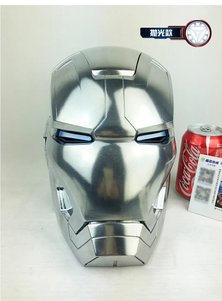 Шлем Железный человек из сплава 1:1 металлическая игрушка Электромагнитная
