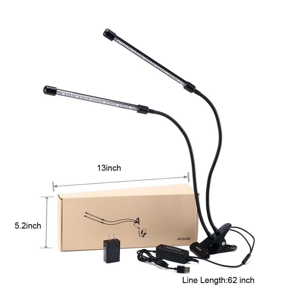 

9/18/27/36pcs LED Plant Growth Light Remote Control Plant Light 5 Files Dimming Timing Waterproof USB Long Strip Grow Lights