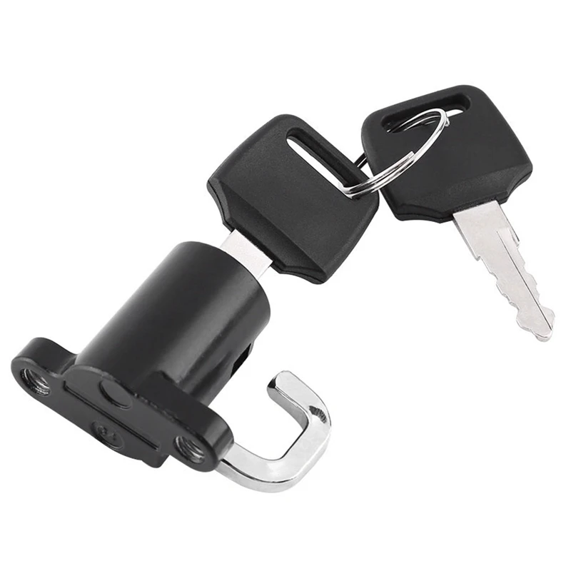 

Motorbike Bike Helmet Lock Hanger Hook + 2 Keys Set Black with 10Pcs 5mm Motorcycle Screw Nut(Blue)