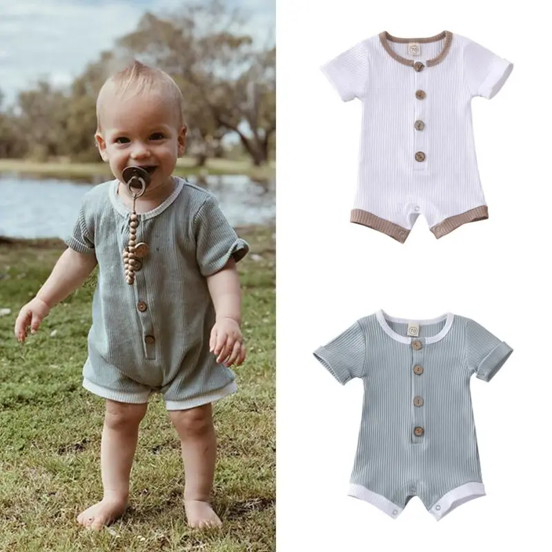 

NEW Infant Baby Boy Girl Short Sleeve Romper Jumpsuit Bodysuit Outfit Clothes