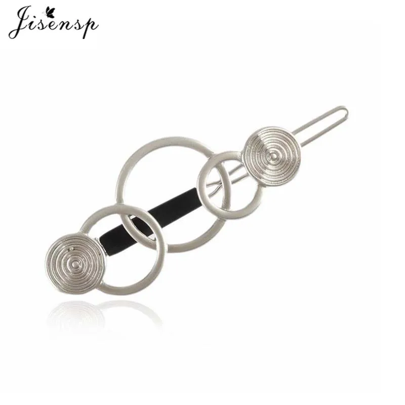 Jisensp женский металлический сплав геометрический круглый зажим для волос