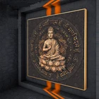 Коричневый в стиле Ретро статуя Будды из плотной ткани настенные картины религиозные плакатов и печатает Современные настенные картины для дома Декор для дома