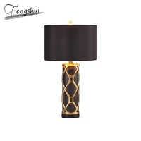 luxury ceramic led lights table lamp cloth table lamps shade for the bedroom bedside hotel living room home decor desk lamp