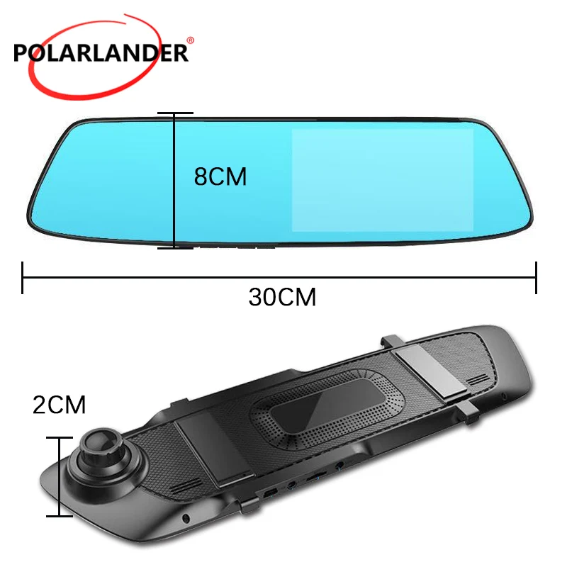 Автомобильное зеркало заднего вида 5 дюймов 1080P HD два объектива с камерой