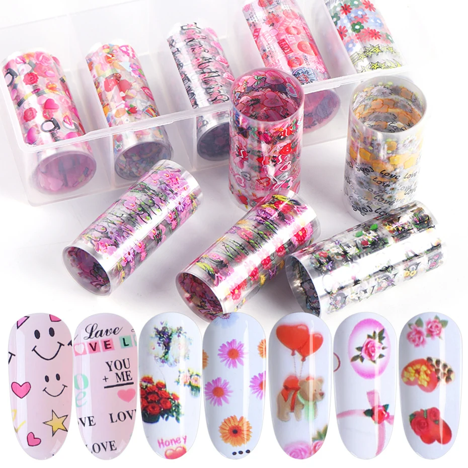 10 рулонов/коробка декоративные наклейки для ногтей|Стикеры и наклейки| |