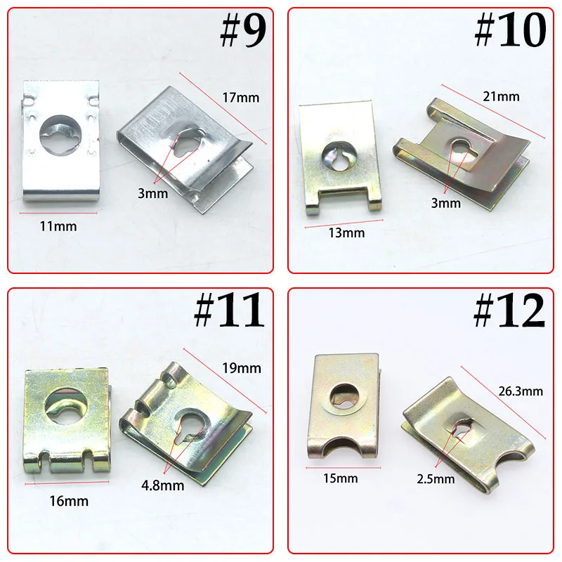 50 шт. металлические крепежные зажимы пружинные гайки U образная гайка для SUV