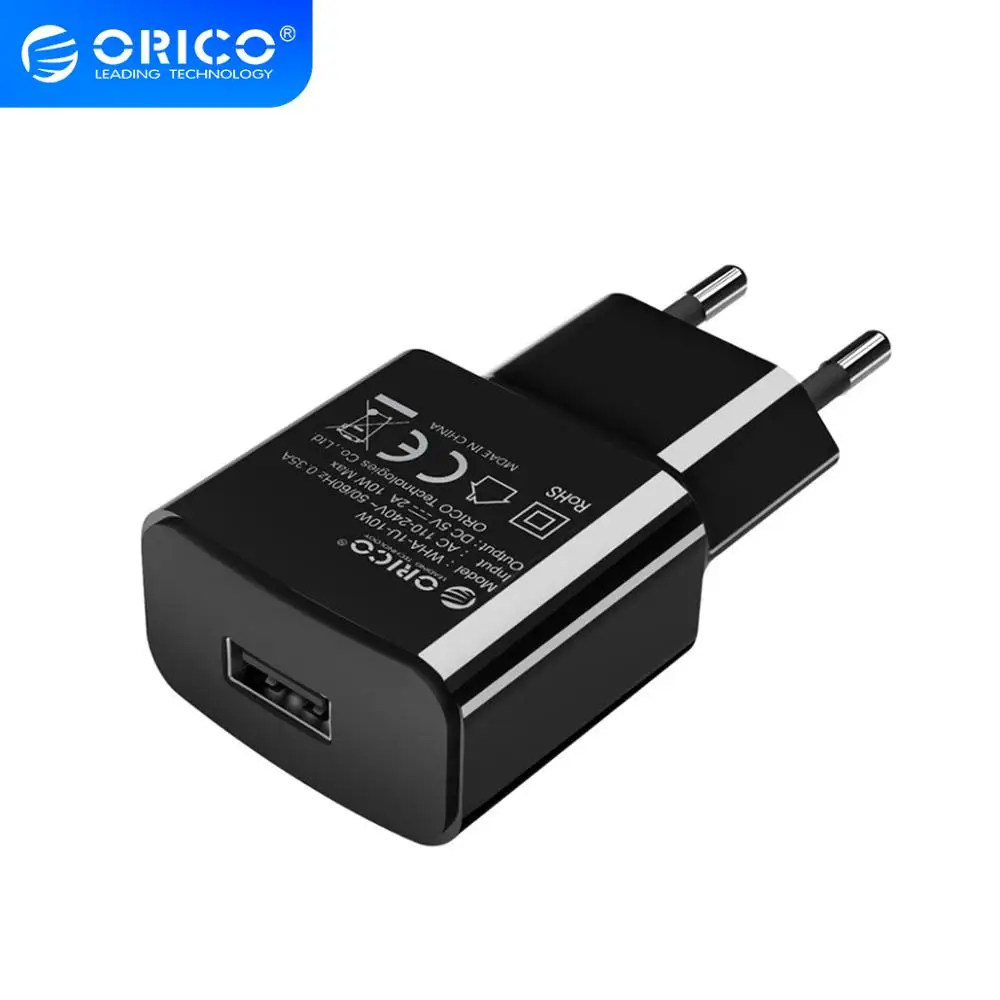 USB зарядное устройство ORICO с вилкой европейского стандарта 5 в 1 А мобильный