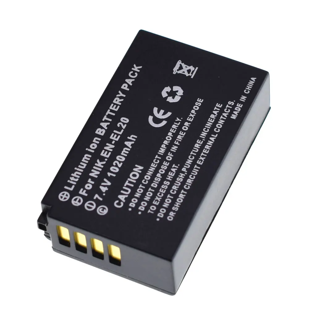 4x High Quality 7.4V 1.2A EN-EL20 Rechargeable Battery for Nikon EN-EL20a 1 J1 J2 J3 S1 Digital Camera | Электроника