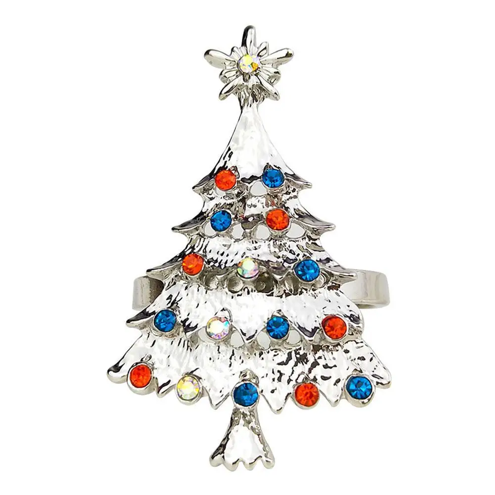 Рождественская елка салфетка с пряжкой кольцо Металлическое для салфетки Декор