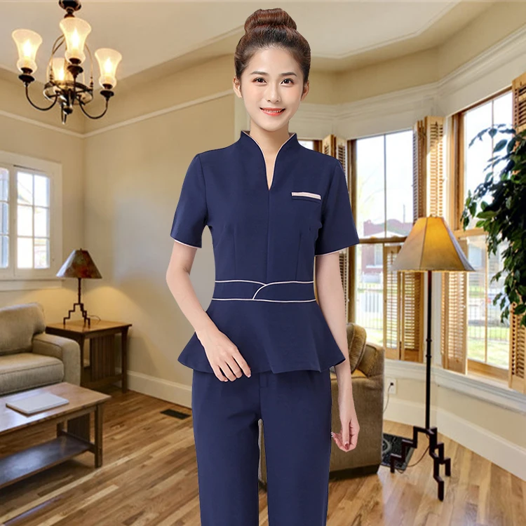 top and pant Для женщин Рабочая одежда 2 шт. Комплекты Женские Сауна ванны для ног Форма Красота Костюмы косметичка медицинская рабочая одежда, униформа для сотрудниц спа-салонов платье - Цвет: top and pant