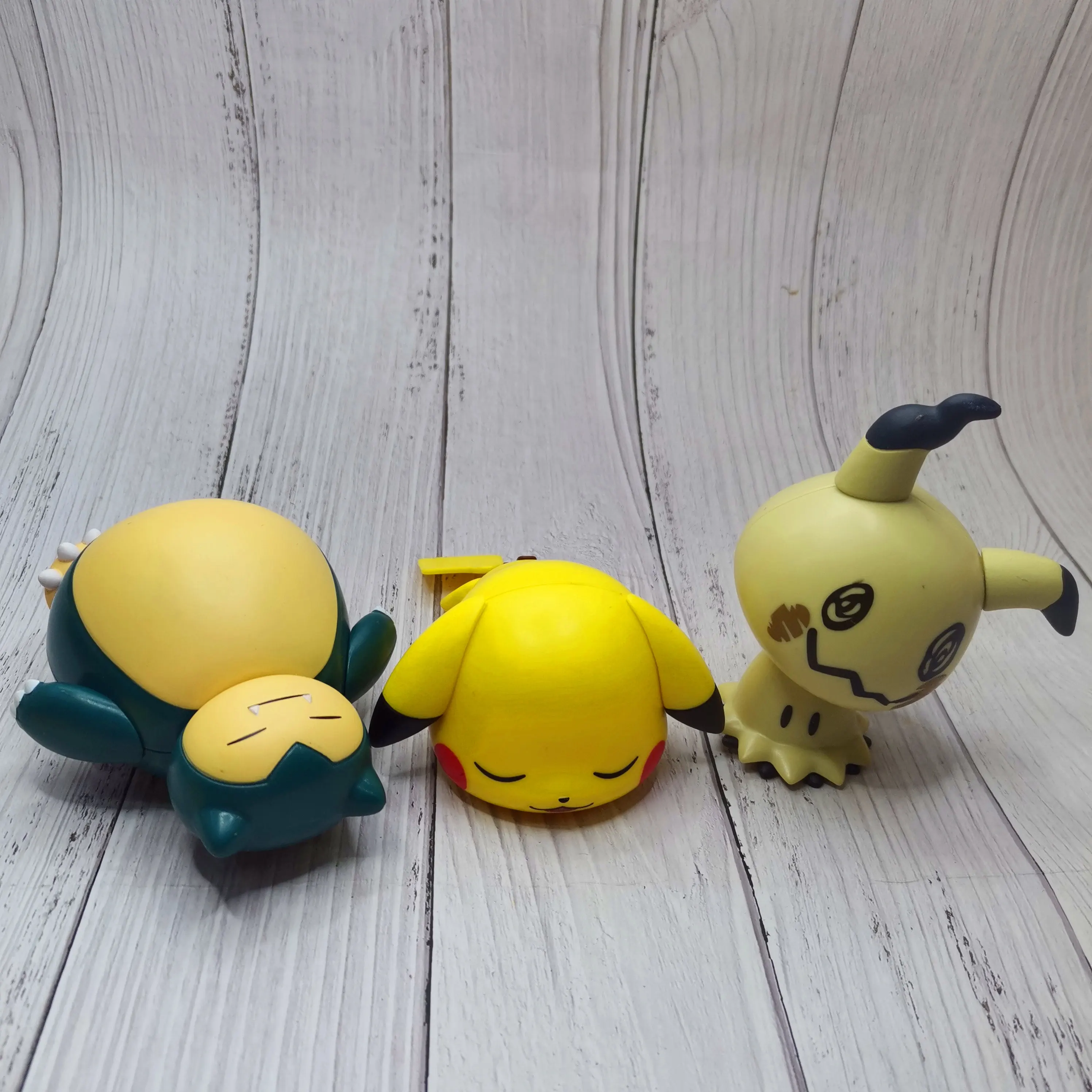 

Tomy Pokemon Action Figure Big Head Shellless Gacha Snorlax Pikachu Assembling Rare Model Decoration Toy