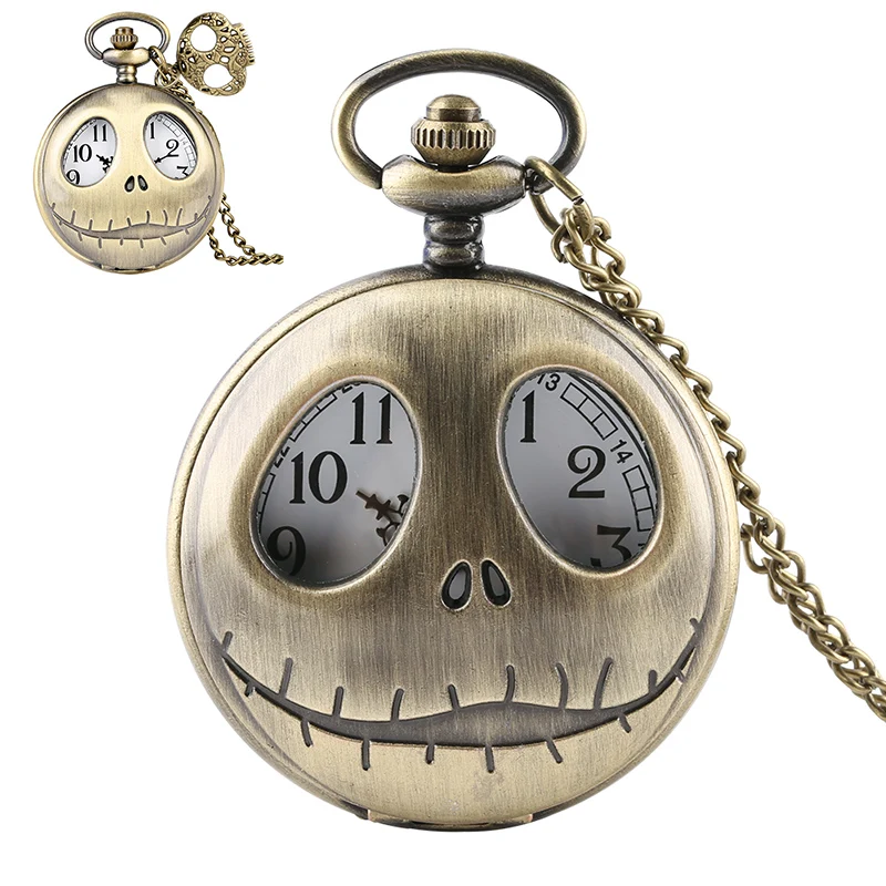 С принтом &quotКошмар перед рождественские карманные часы ретро Тим Бертон кварца