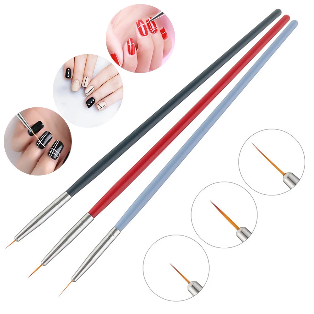 3 шт. клей для ногтей Набор ручек рисования линии очень тонкая окрашенная ручка