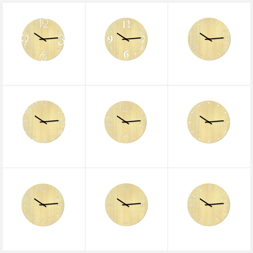 

Wooden 3D Wall Clock Modern Design Nordic Brief Living Room Decoration Kitchen Clock Art Hollow Wall Watch Home Decor 7.2 inch