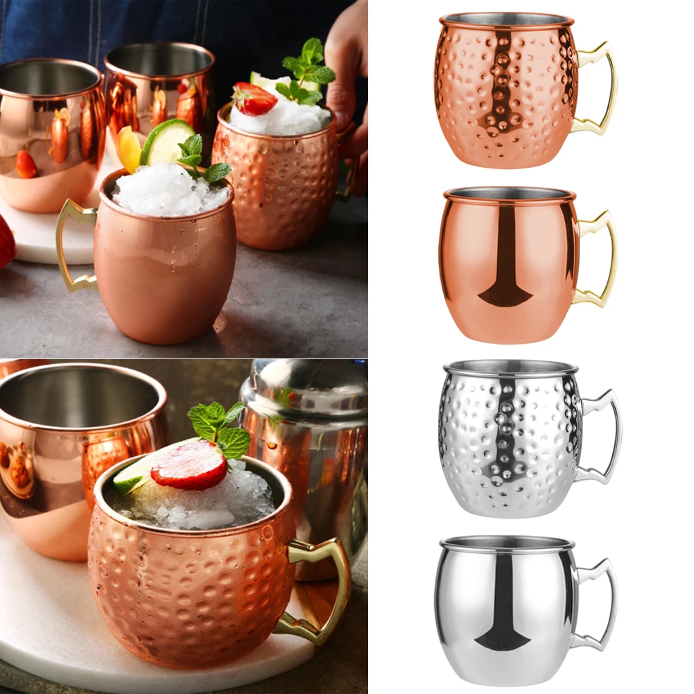 

550ml Moscow Mule Mugs Metal Mug Cup Stainless Steel Beer Wine Coffee Cup Bar Drinkware Tool for Cocktail Chilled Drink