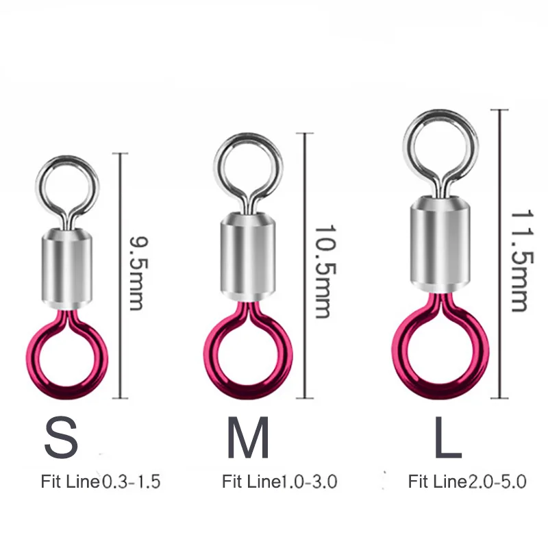 Двойной цвет 100 шт. рыболовный баррель Подшипник Rolling поворотное твердое кольцо LB