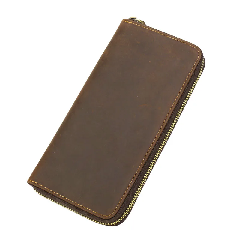 Мужской кошелек из натуральной коровьей кожи с натуральным лицевым покрытием Crazy