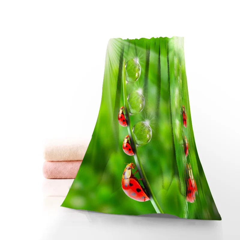 

Custom Ladybugs Fashion Bath Towel Washcloth Home Textile Travel Hand Face Towel Microfiber Bathroom Towels For Adults
