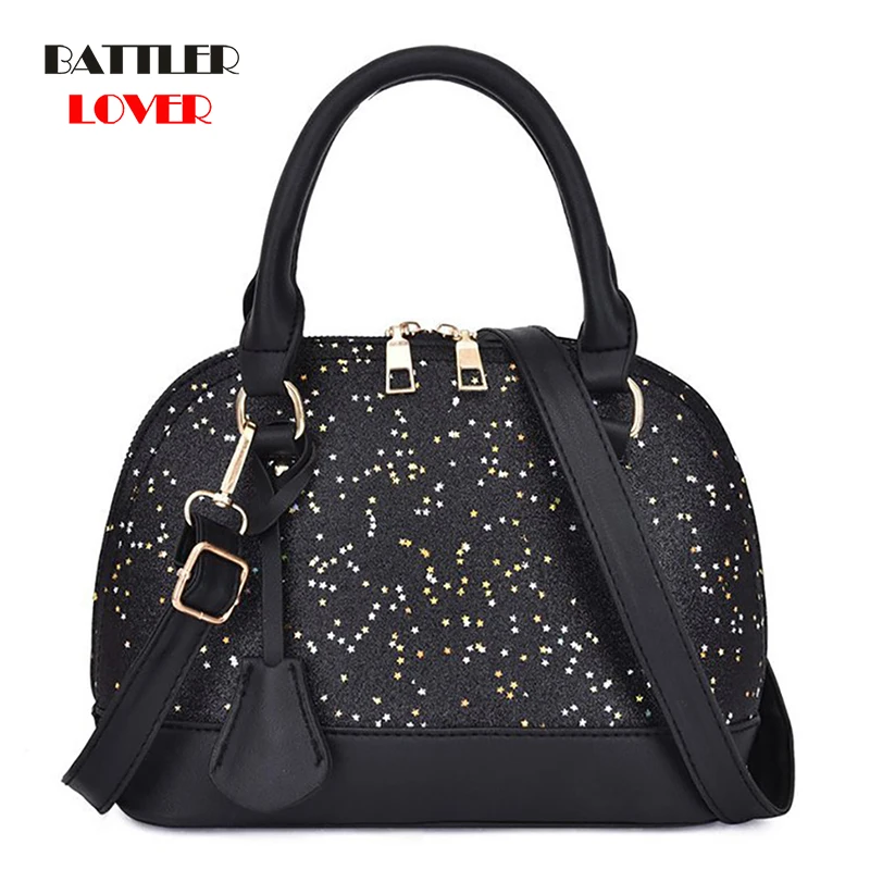 

Luxury Handbags Designer Sequin Shell Crossbody Bags For Women 2021 PU Leather Messenger Shoulder Bags Female Wallet Clutch Tote