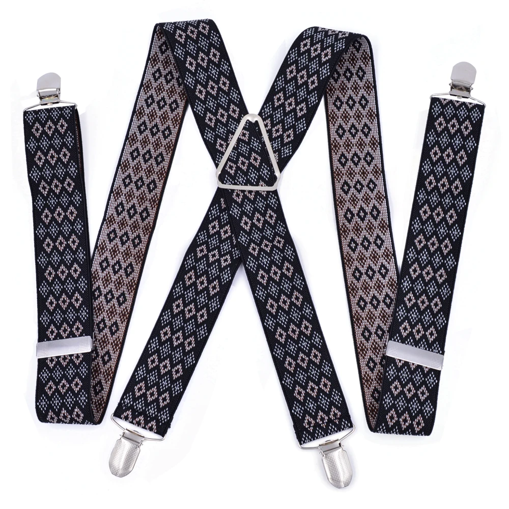 Подтяжки большого размера мужские Регулируемые эластичные с Х-образной спинкой