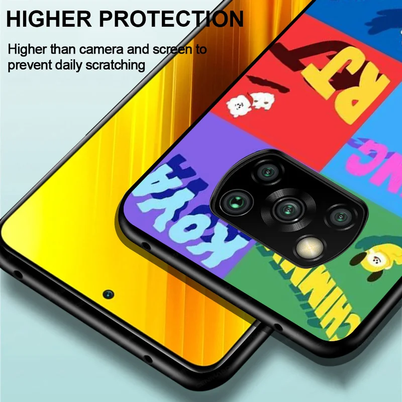 

Fashion Cute BT21 for Xiaomi Poco M3 M2 X3 NFC X2 C3 F2 F1 CC9E CC9 Mi Mix 3 A3 A2 A1 Pro Lite Black Phone Case