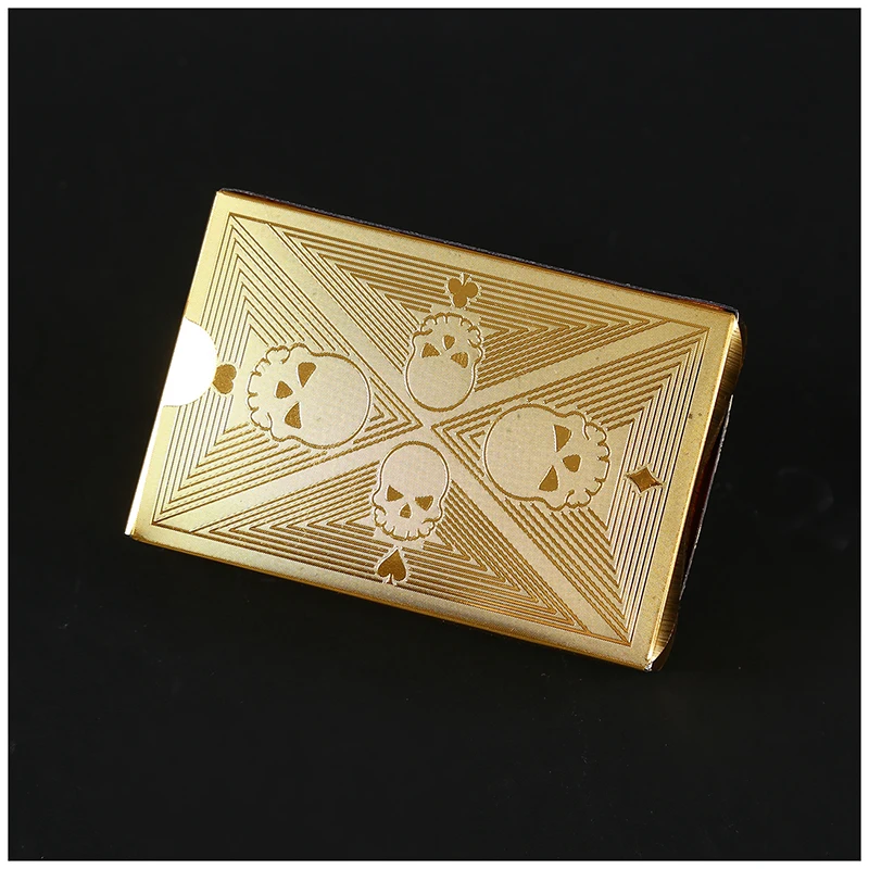 24K золотые карты для покера Роскошные Золотые Фольга покер игральные доллар евро