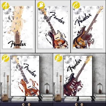 Stratocaster 기타 펜더 베이스 포스터 장식 그림, 현대 벽 예술 그림, 홈 장식 프레임 없음