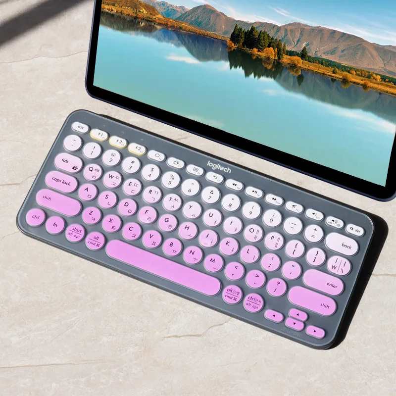 Чехол с беспроводной клавиатурой для Logitech K380 цветной мягкий силиконовый тонкий