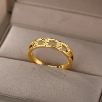 chunky chain rings for women men 2021 trend stainless steel gold silver color ring wedding engagement jewelry gift anillos mujer