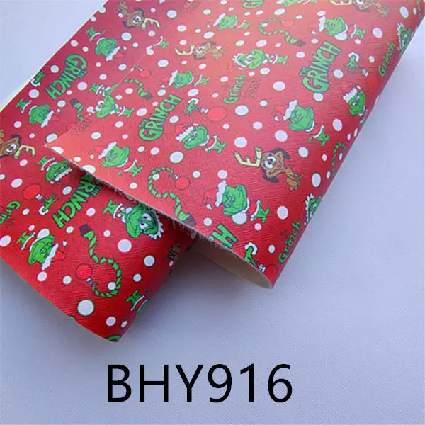 BHY916 A4 20*33 см мультфильм Рождественский персонаж Печать Синтетическая кожа ткань для DIY аксессуары BHY293 - Цвет: BHY916