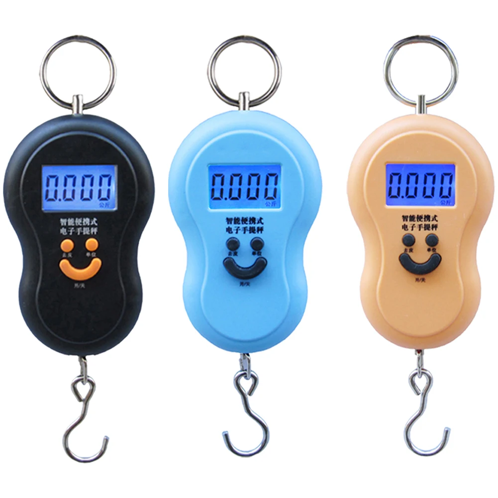 

Portable Mini Digital Scale Hand Held 50Kg Fish Hook Hanging Scale Electronic Weighting Luggage Backlit Display Balance Tool