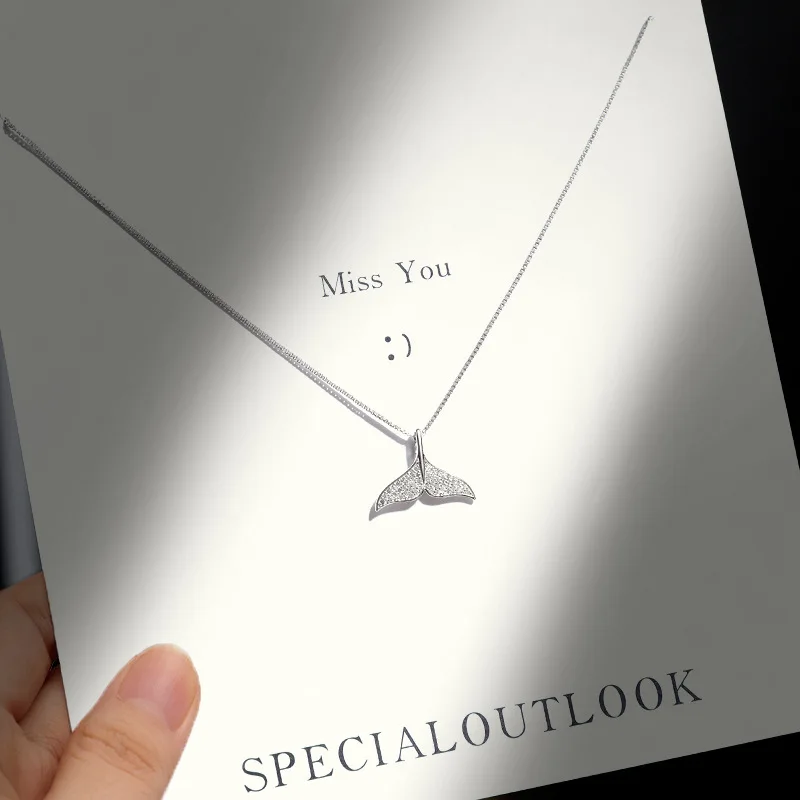 Ожерелье с хвостом дельфина из серебра 925 пробы для женщин изящные украшения