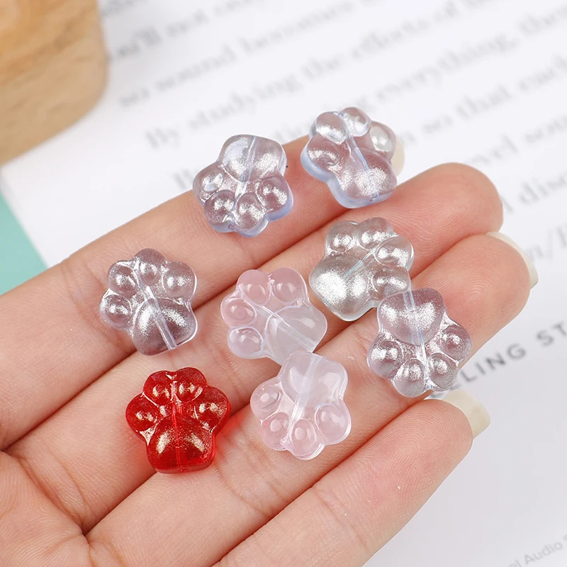 

10pcs Cat Claw Beads Loose Spacer Beads Charms Connector For DIY Bracelet Necklace Coloured Glaze Beads Charms Connector