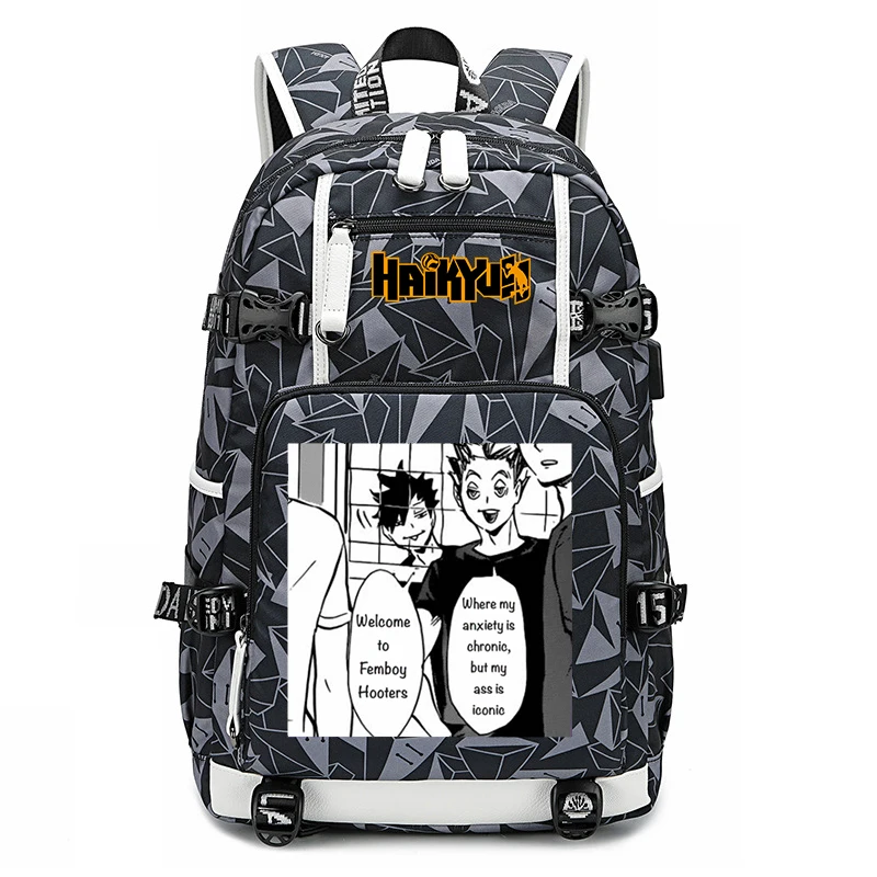 

Рюкзак Haikyuu с рисунком аниме для студентов, школьный ранец на молнии, сумки для подростков и колледжа для мужчин и женщин, аниме