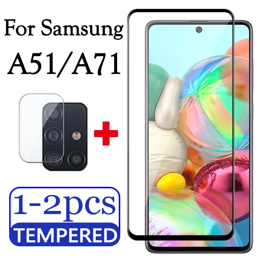 Закаленное стекло для Samsung Galaxy A71 A51 защитная пленка экрана и объектива камеры 1-2