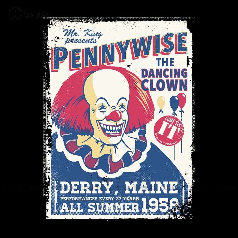 

Модная популярная мужская футболка Pennywise с изображением танцующего клоуна It, индивидуальная футболка для подростков унисекс с цифровой печ...