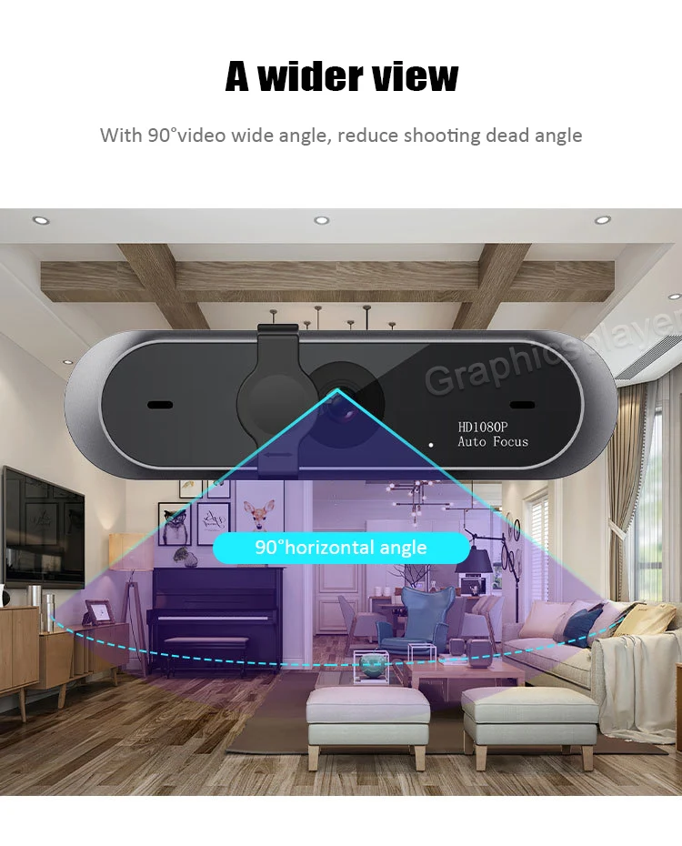 

1080P Webcam HD Camera with Built-in HD Microphone 1920 x 1080p USB Video