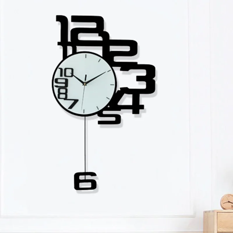 

1PCS Swing Wall Clock Modern Design Nordic Style Living Room Wall Clocks Home Decor Fashion Wall Clock