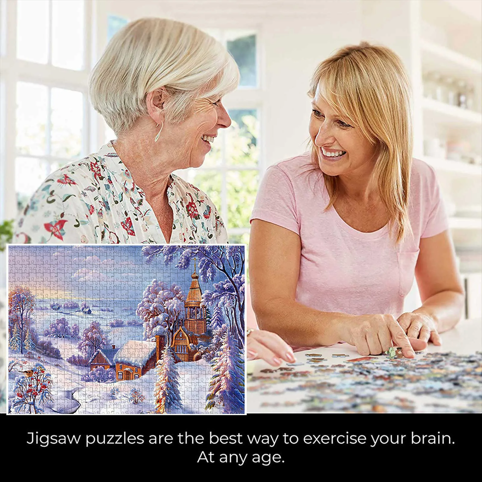 

HIINST 1000pcs White Snow Landscape Picture Jigsaw Puzzle Toys Kid Educational Toy Adult Building Block Game New